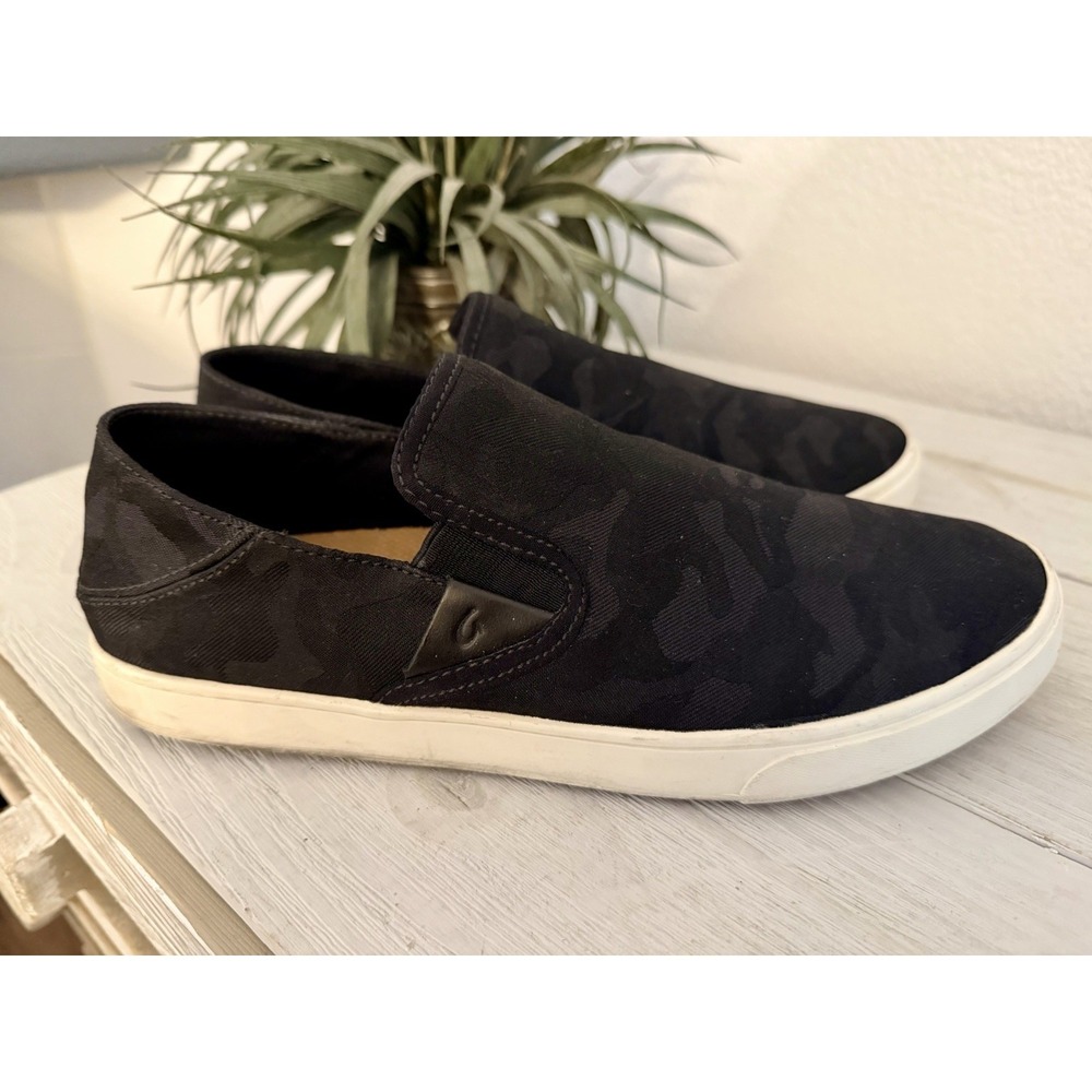 Olukai Pehuea Slip On Sneakers Women 11 Shoes 20360-LRKE Black Drop‎ In Heel 41